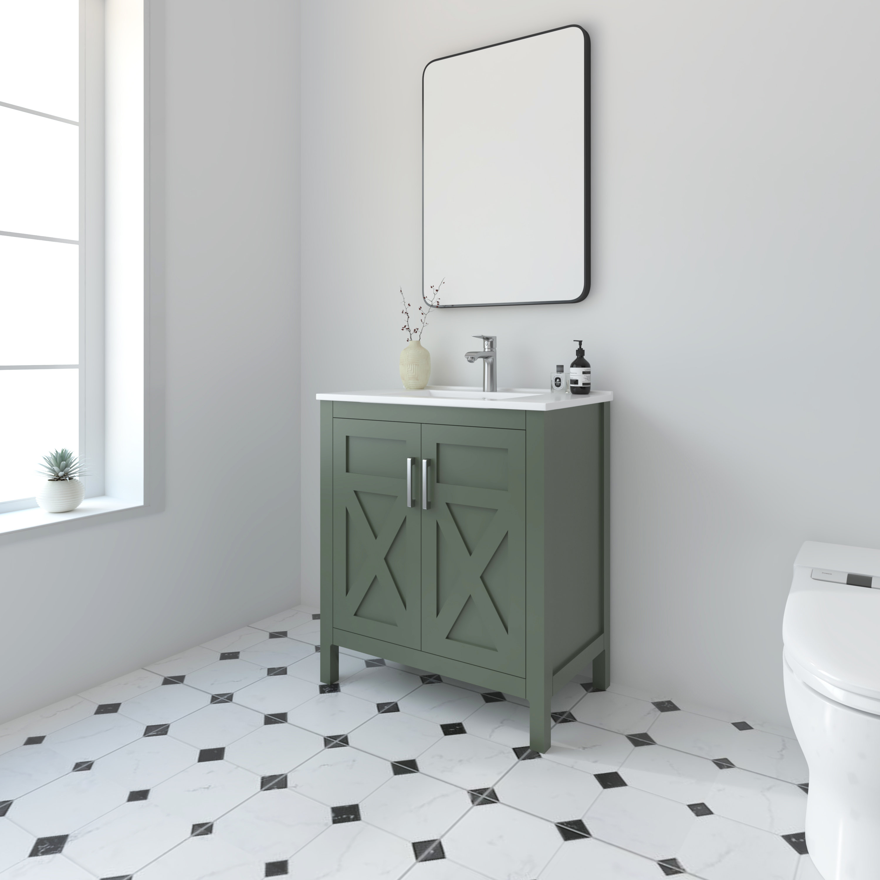 Lark Manor Amandie 30" Single Sink Freestanding Bathroom Vanity with